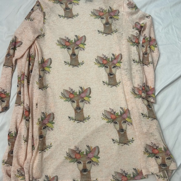 Judith March Women's Floral Deer Print Cardigan Sweater S Boho Pockets - Picture 10 of 14